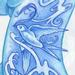 tattoo galleries/ - Blue Sketchbook Bird Flowers Filigree 